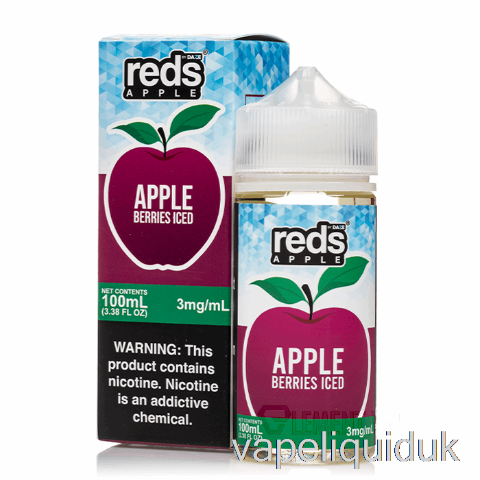 ICED BERRIES - Reds Apple E-Juice - 7 Daze - 100mL 12mg Vape Liquid